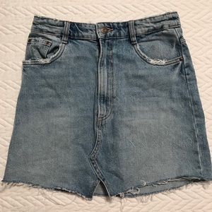 ZARA High Waisted Denim Skirt